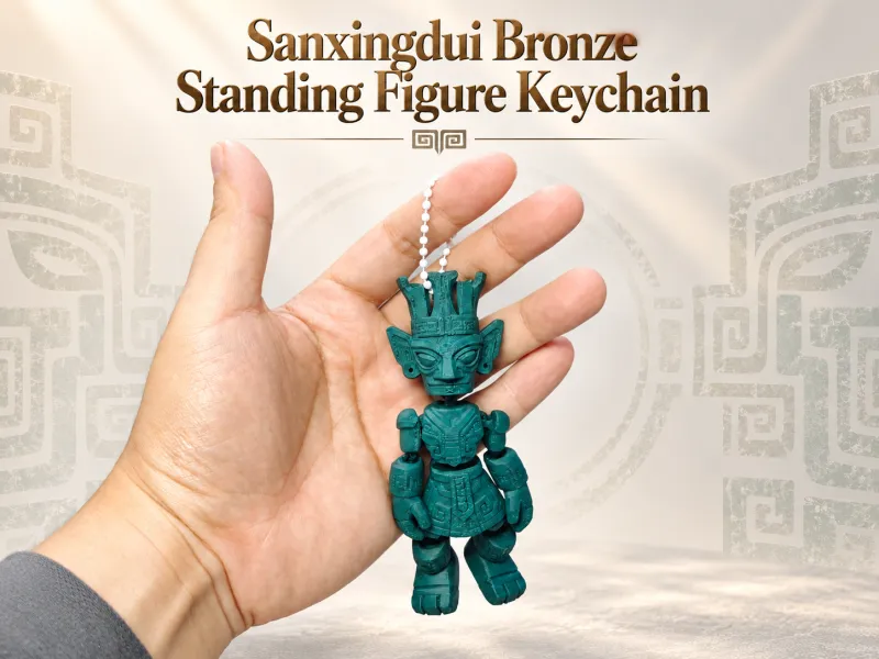 Sanxingdui Bronze Großer Standfigur-Anhänger