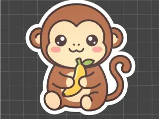 Kawaii Monkey Keychain – Cute Multi Color 3D Print STL