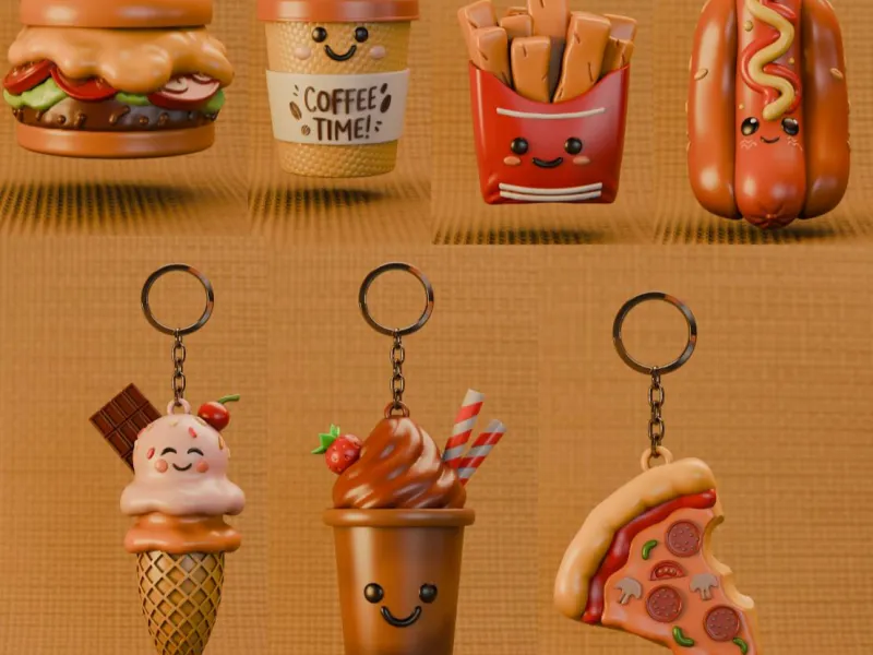 Fastfood keychains