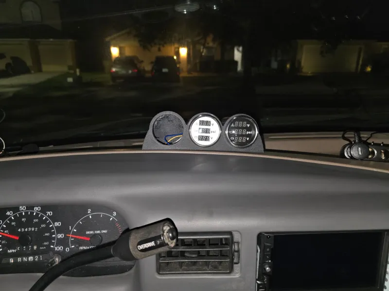 Vaina para 3 indicadores montada en el tablero para Super Duty 1999-2008