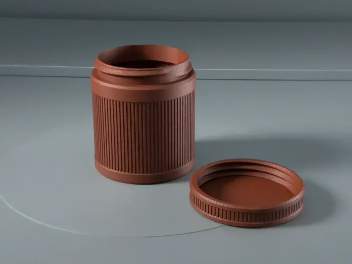 Schroefdekselcontainer – 80 mm - Geribbeld minimalistisch opbergvat