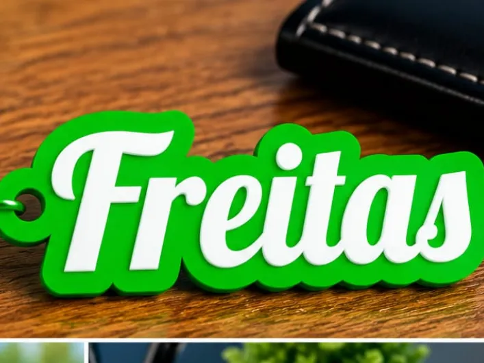 Freitas İsimli Kişiselleştirilmiş Anahtarlık 3D