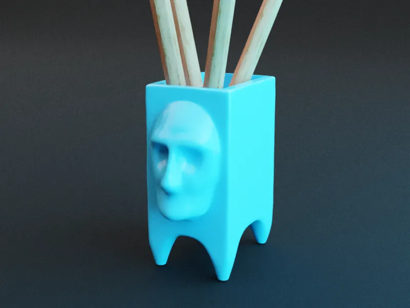 idée de décoration originale pour un porte-crayon en forme humaine