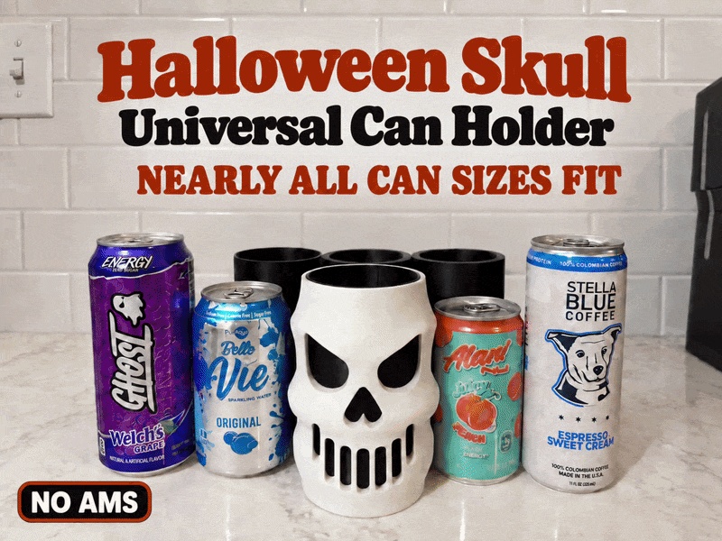 Halloween Skull Universal Can Holder - No CFS REQUIRED