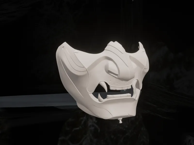 Traditional Samurai Mempo Mask