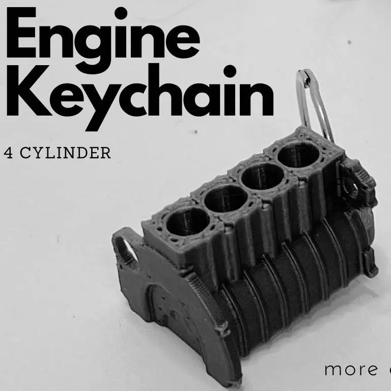 3D Printer Files | 3MF File | Engine block I4 keychain - 4cylinder ...