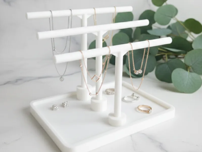 Premium Jewelry Display - Triple Level Organizer with Tray