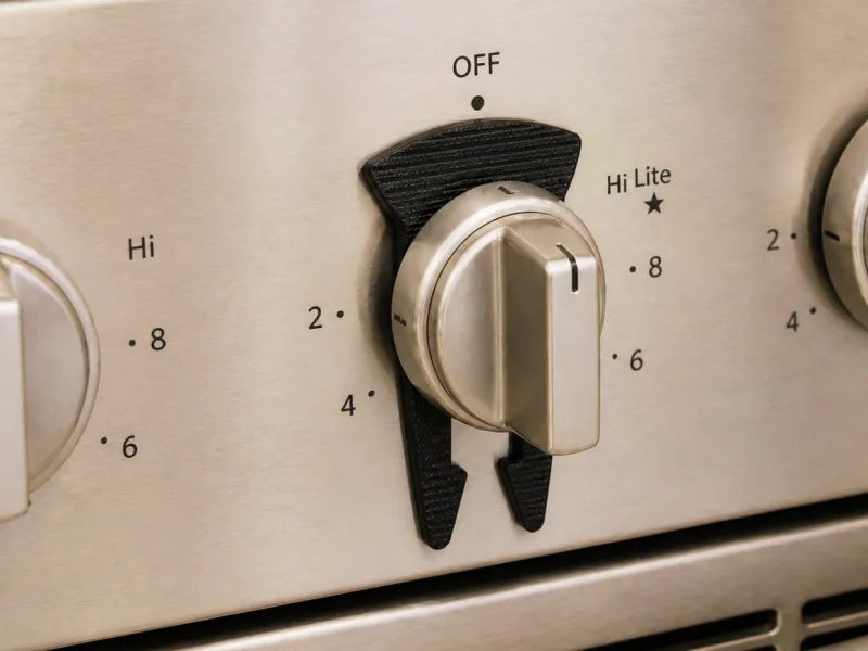 Gas Knob safety lock for anti-toddler access