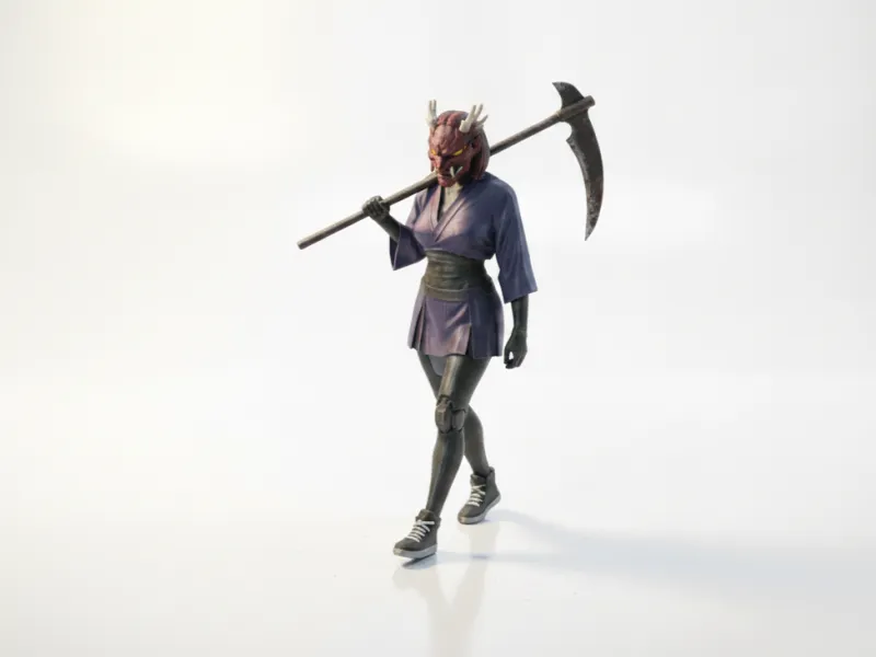 Samurai With Scythe Fantasy Warrior 3D Printable