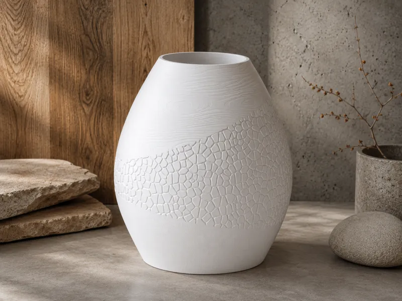 Jarron con textura de materiales