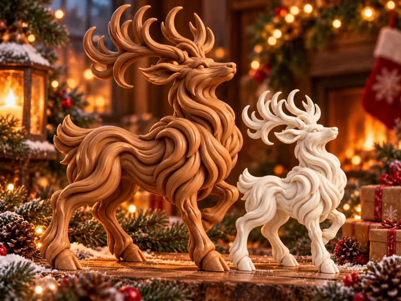Majestätisches Strata-Rentier | Weihnachtsrentier-Deko