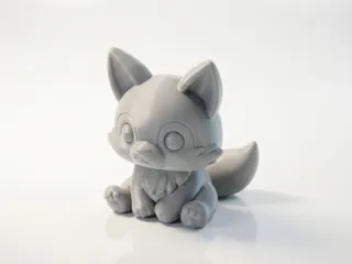 Cute Fox Figurine Chibi Animal 3D Printable