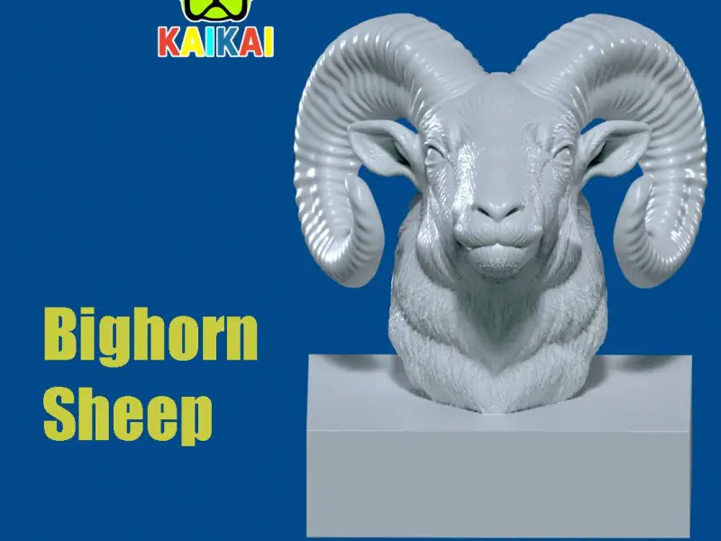 Bighorn sheep head model - 3D print