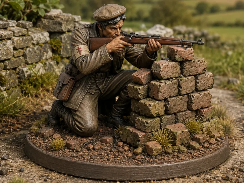 Opstandige jongen met geweer b in 32 mm en 1/35 voor tabletop