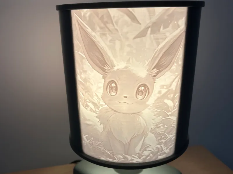 Eevee Evoli pokémon Lithophanie  + Support E14