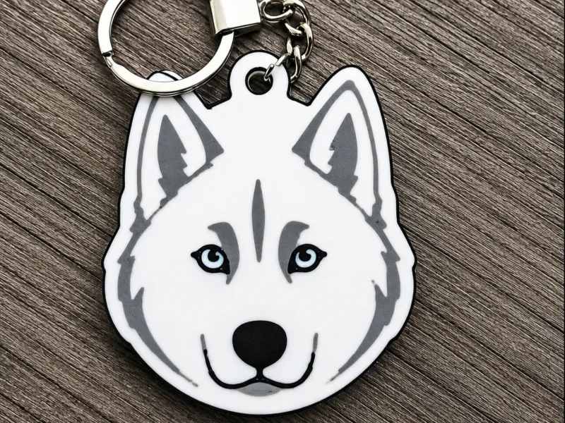 Cute Husky Dog Keychain | 3D Printable STL