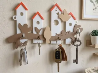 Modern Birdhouse Key Rack / Schlüsselbrett Vogelhaus