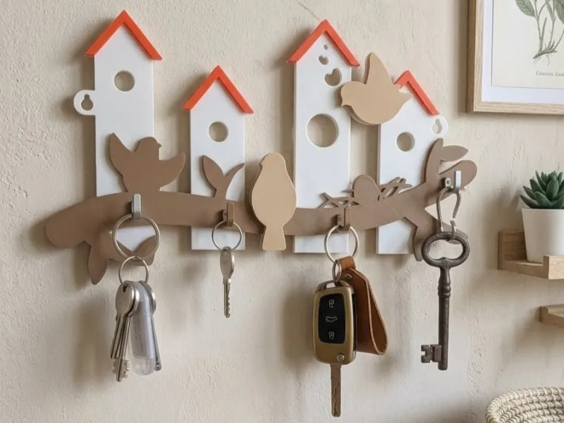 Modern Birdhouse Key Rack / Schlüsselbrett Vogelhaus