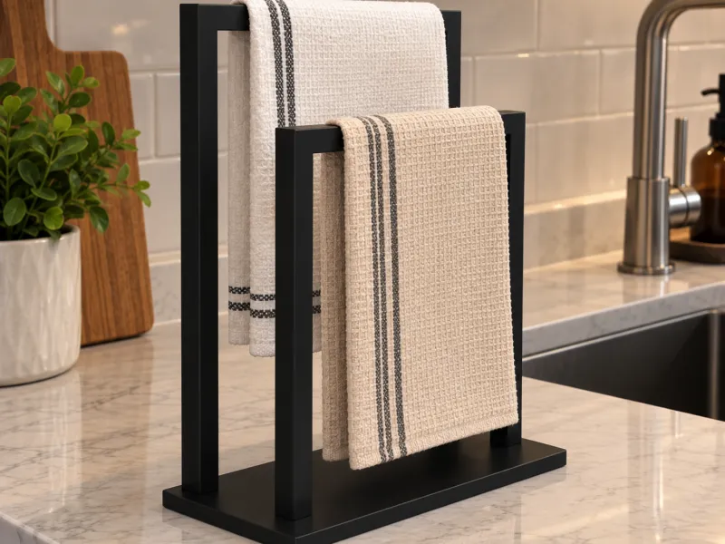 Porte-serviettes double de comptoir | Double Kitchen Towel