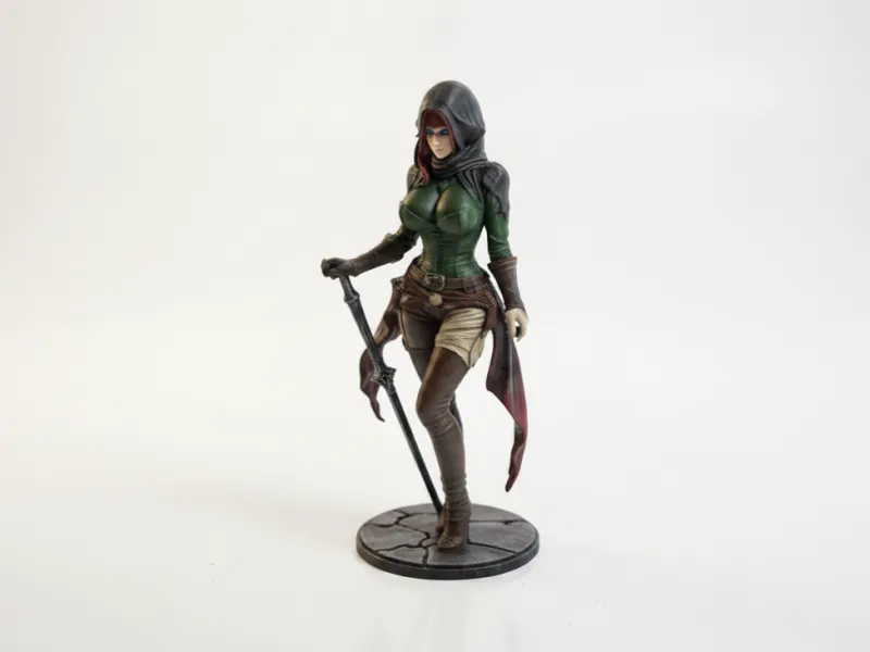 Estatuetas Diversas de Mulher Guerreira com Espada para Impressão 3D