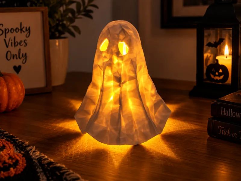 Crumpled Paper Ghost Lamp
