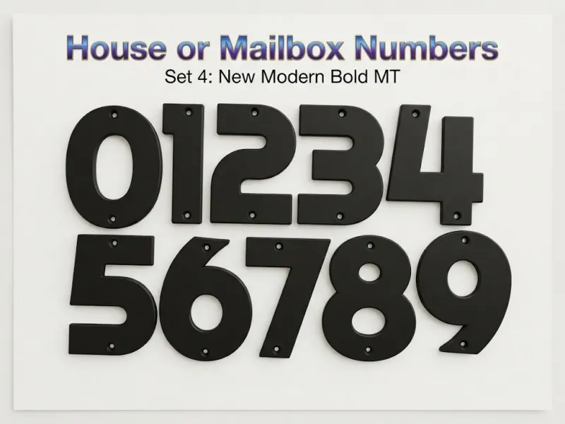 House or Mailbox Numbers - Set 4: New Modern BOLD MT