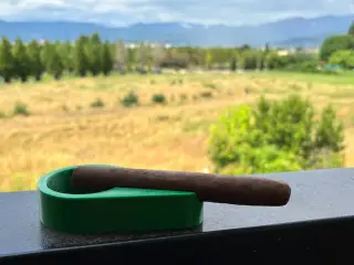 Ashtray with cigar holder