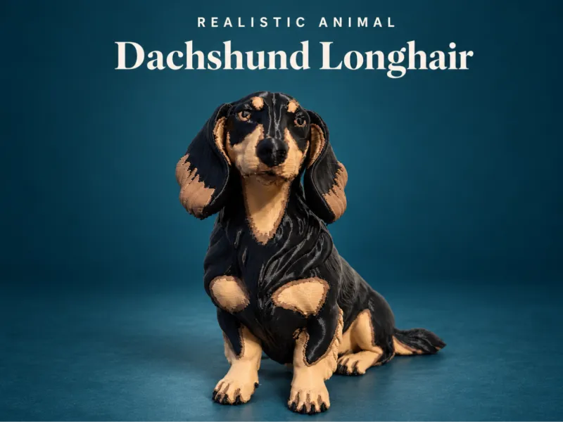 Realistic Dachshund Longhair Figurine