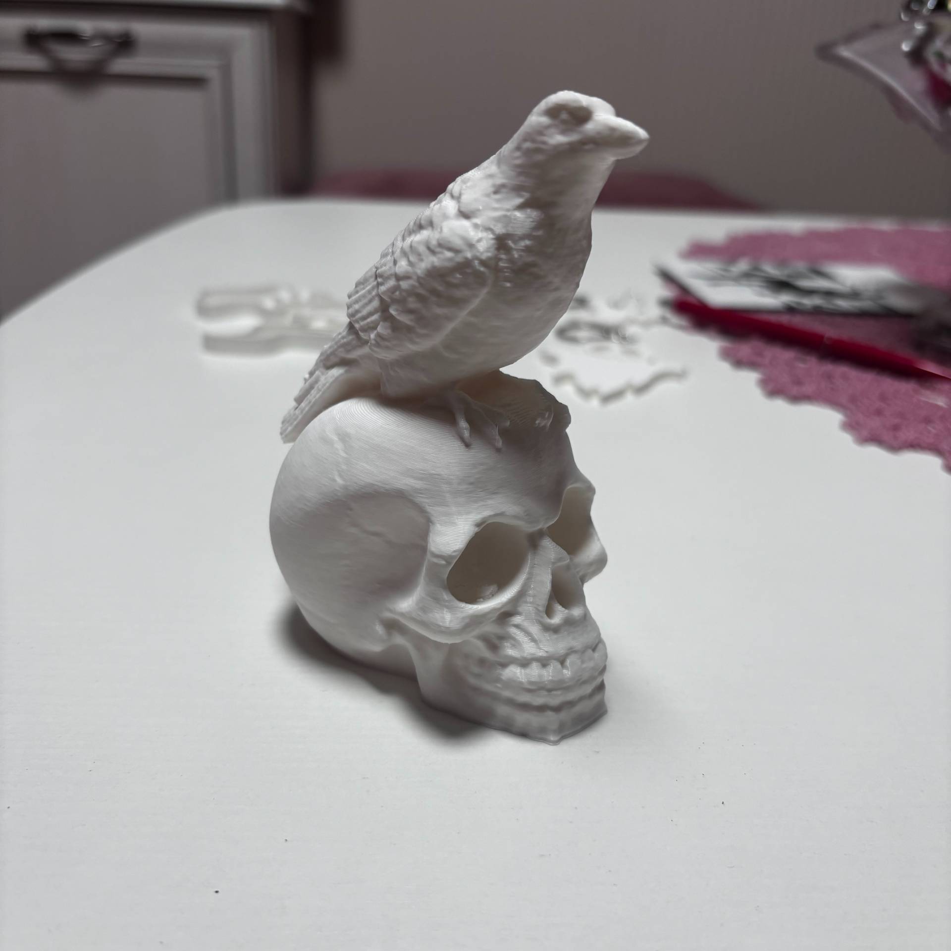 Nevermore skull with crow