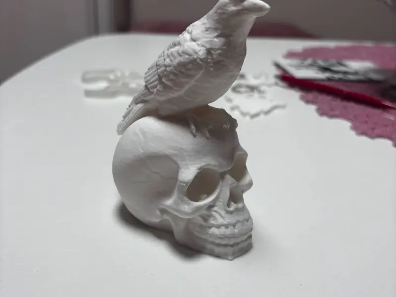Nevermore skull with crow