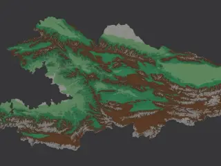 Provinces of Kyrgyzstan. 3D Map puzzle (9-piece)