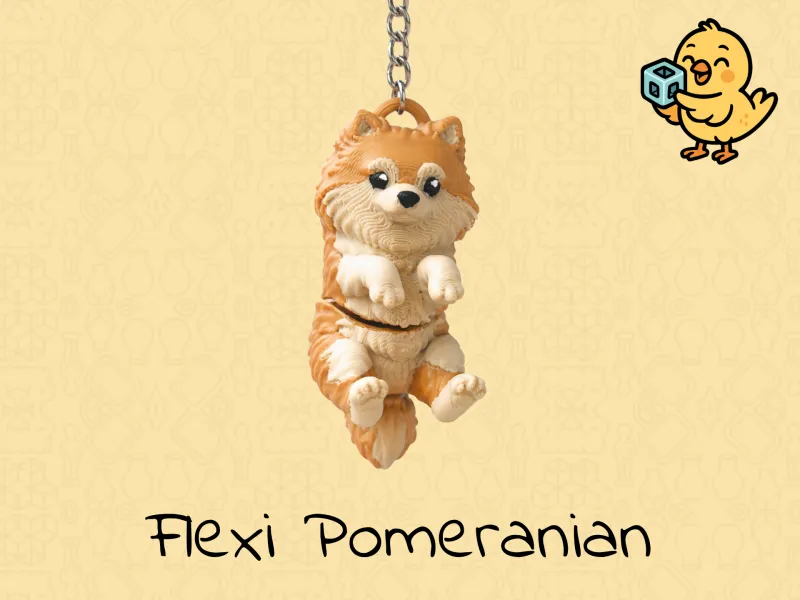 Pomeranian Keychain – Articulated Flexi Cute Dog Toy
