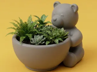 Cute Bear Planter STL Succulent Pot Home Decor