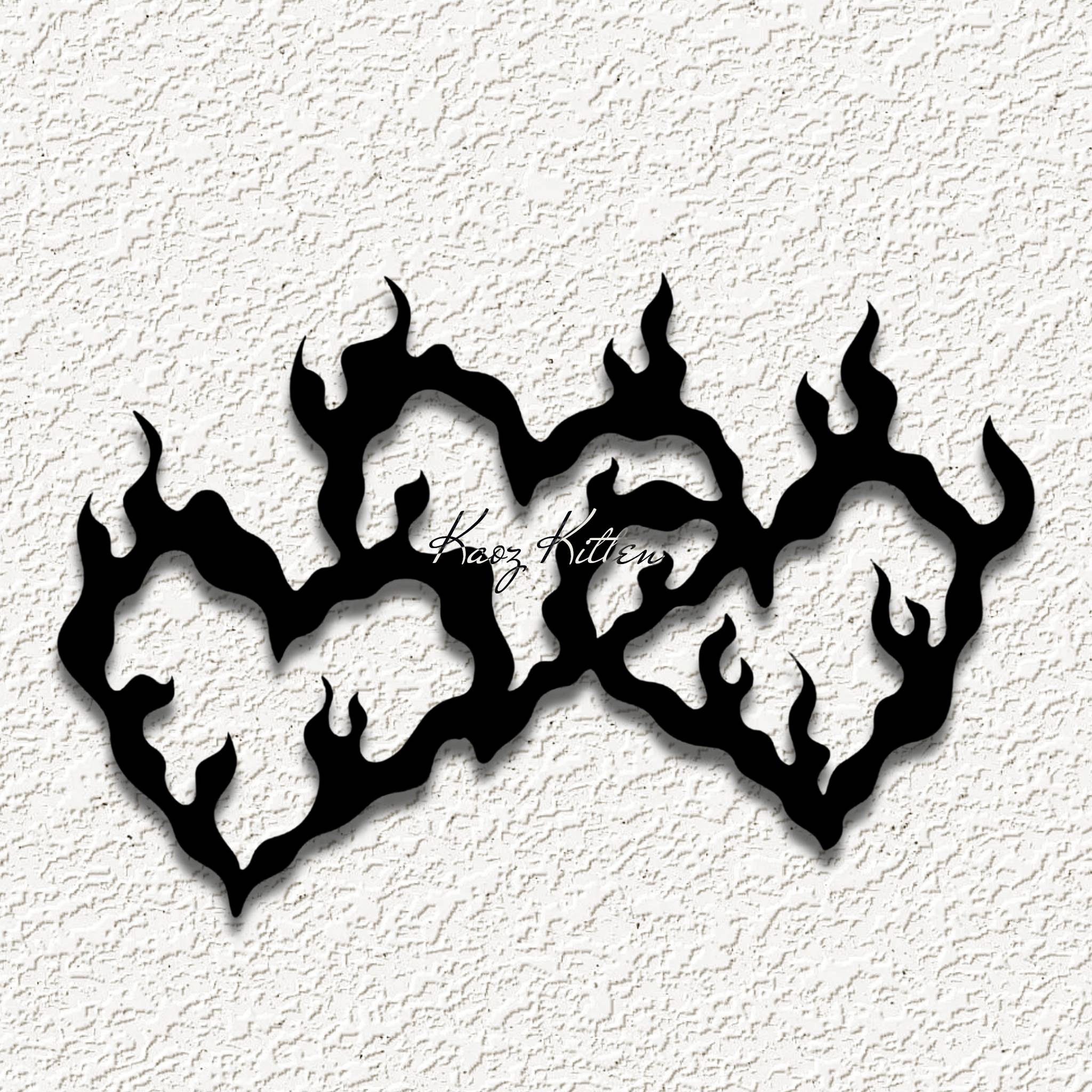 Flaming hearts wall art home decor
