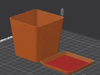 Square plant pot with water tray