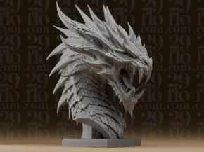 #261 Roaring Dragon Head Resin Bust