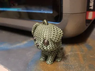 Knitted Puppy Keychain