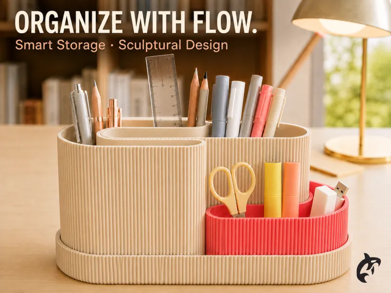 Flow Multi-Compartment Desk Organizer