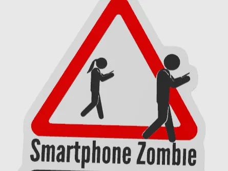 Smartphone-Zombie – Warnschild