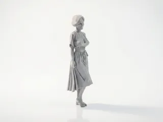 Vintage Pin-Up Lady Figurine Female Figure 3D Printable