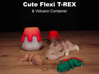 Cute Flexi T-Rex 🦖🌋