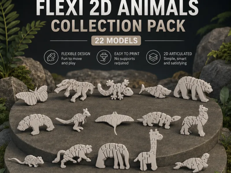 Flexi 2D Animals Collection Pack