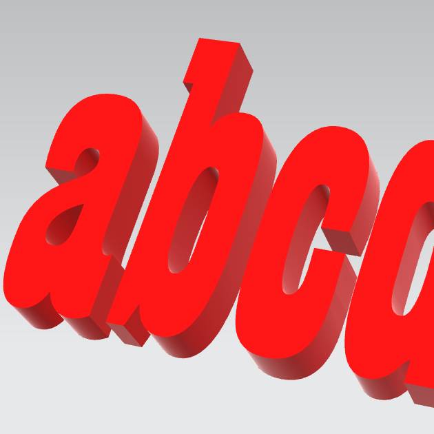 3D Lowercase Letters Set - Education - PLA - 3D printed product