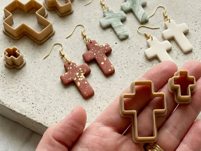 Cross Cutter for Polymer Clay, Clay cutter, earrings cutter