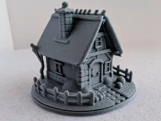 Enchanted Cottage Miniature - Fenced Medieval Fantasy House