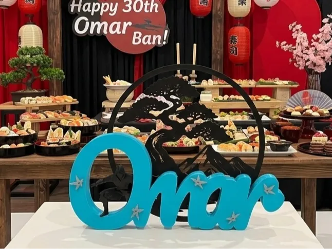 🥷 Ninja Warrior Personalized Name "Omar" - 3D Standing Sign