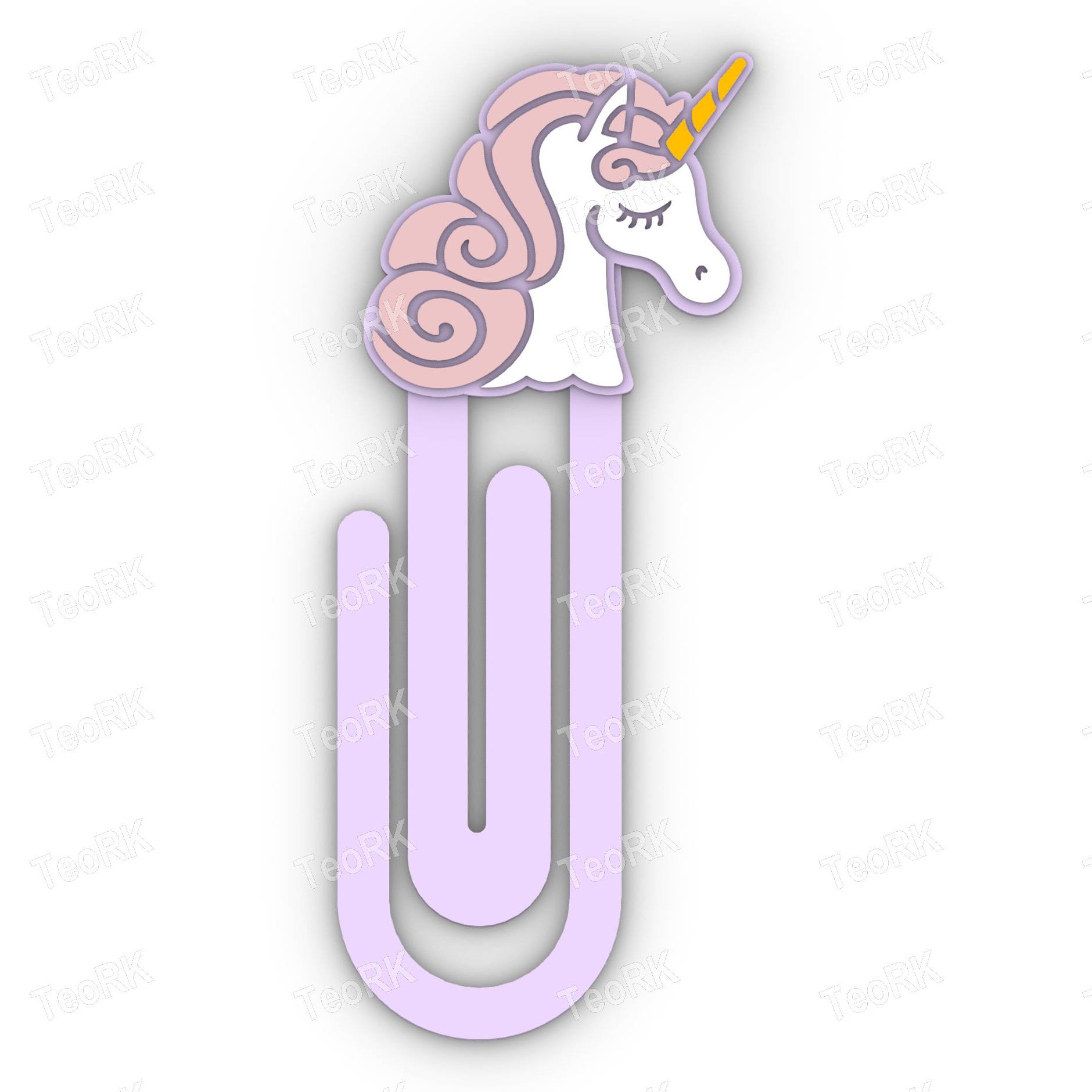 Paperclip Magic unicorn - bookmark
