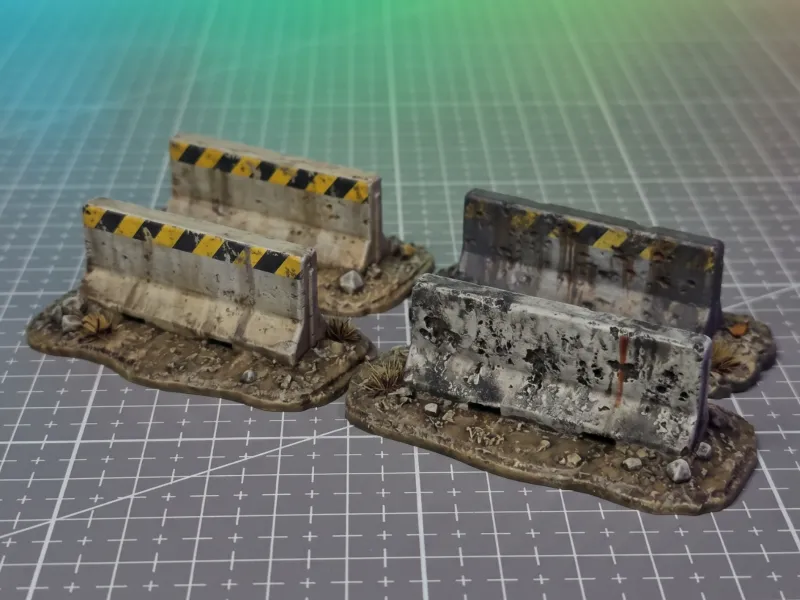Barreiras Jersey de Concreto - Terreno de Wargame Grimdark