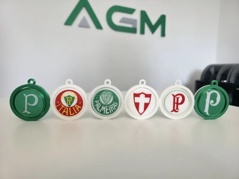 Palmeiras - Drehbarer Schlüsselanhänger Print-in-Place (6 Wappen)