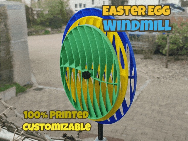 Molinillo de viento de huevo de Pascua - Molinillo personalizable
